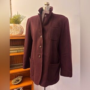 Harve Benard Wool Blend Blazer Jacket VTG Tailored Classic Wine Coat Sz. 6 Small